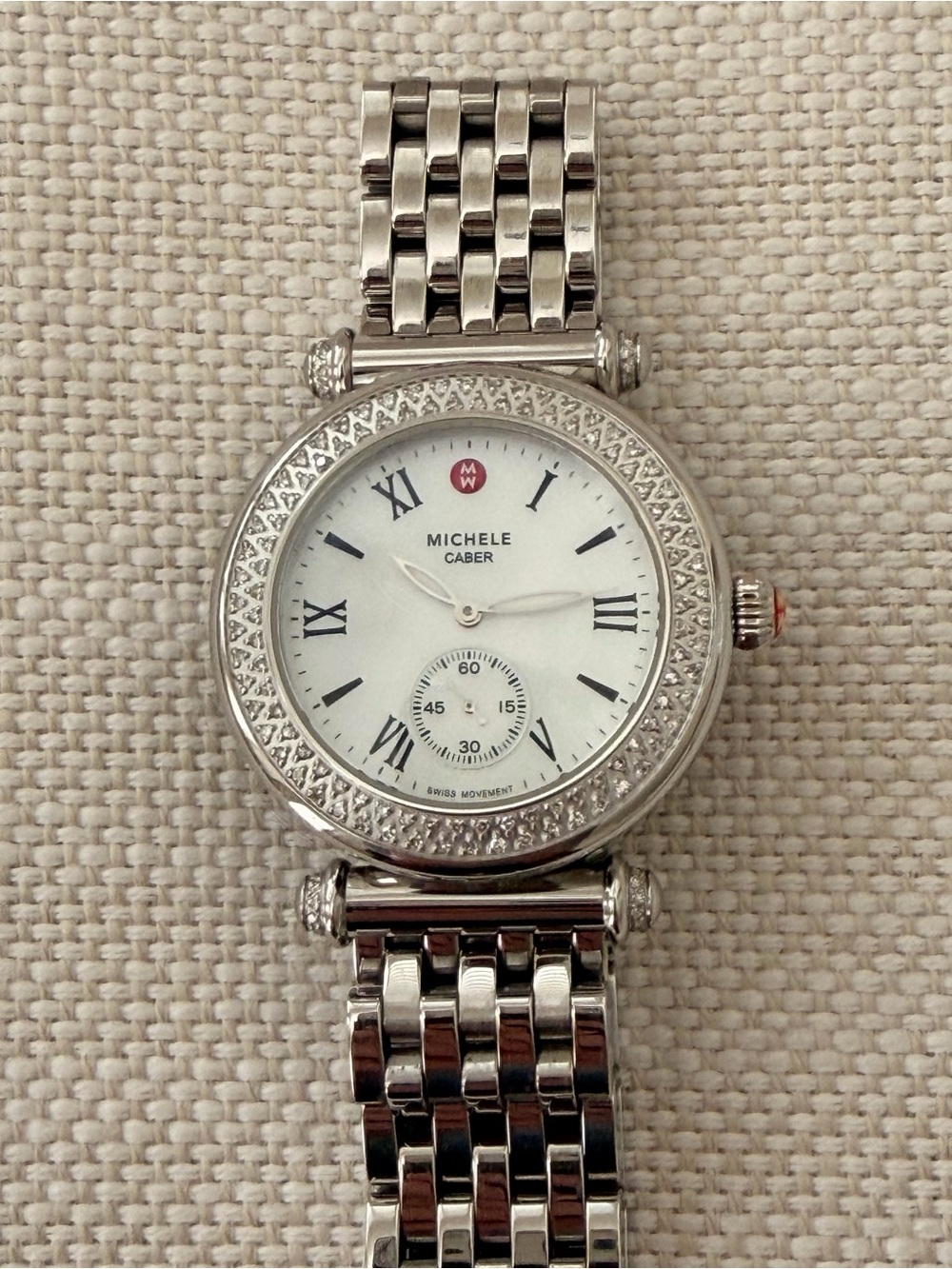 Michele Caber Diamond Bezel Watch • Mother of Pearl • 140 Diamonds
